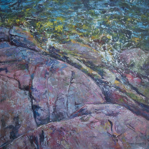 "Whispering Sea" / "Kuiskaileva meri", 100x100 cm, Oil on Canvas, 2018, 3200€