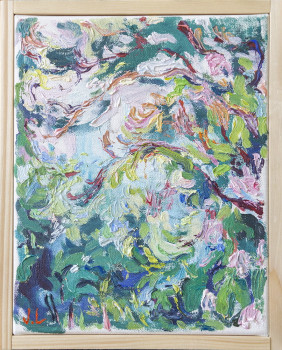 'Syreenin pauloissa', 22x27 cm, Oil and acrylic on canvas, 2022, Sold